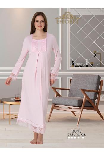 Effortt 3043 PEMBE Dantelli Hamile Lohusa Gecelik